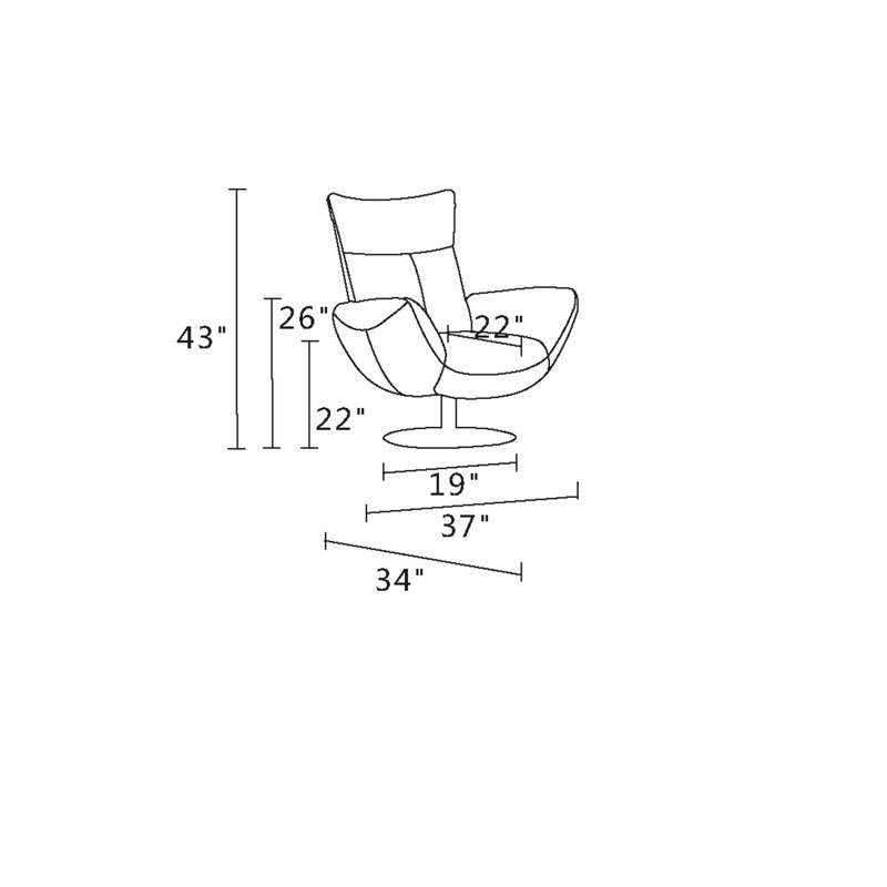 93,92 lb Cuir avec grain supérieur et structure en bois dur renforcé de mousse