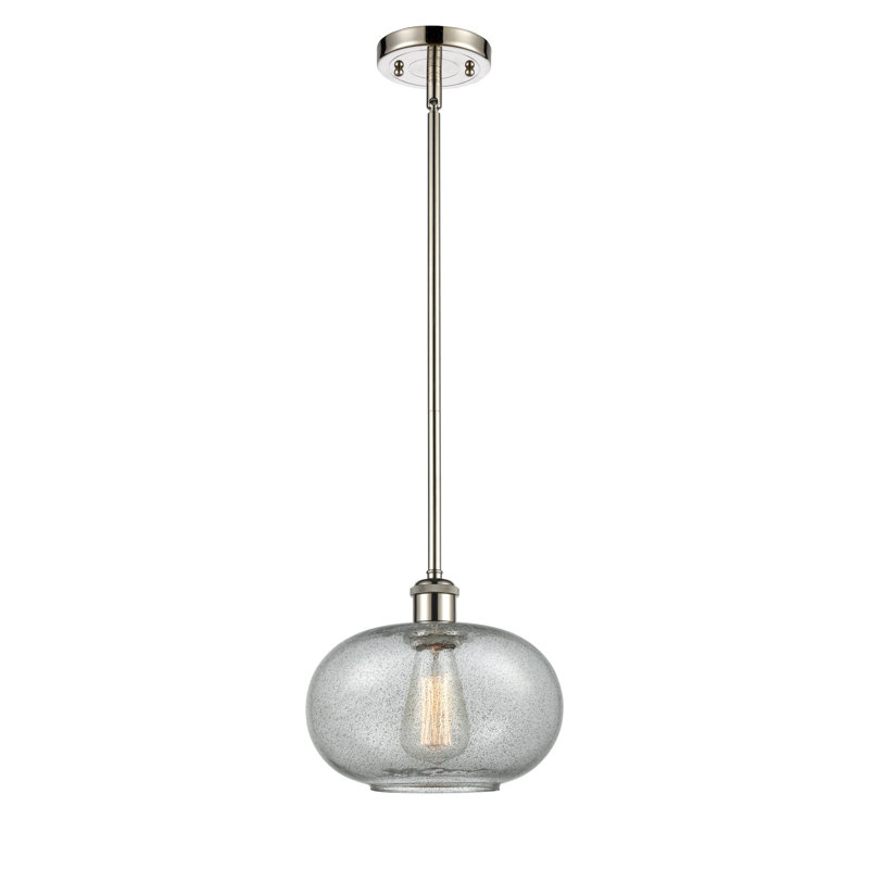 Luminaire sphère suspendu 1 lumières simple Bethlehem, Ampoule DEL rétro de 3,5 watts, Anthracite, Blanc et chrome poli