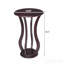 Table d'appoint ronde cerise avec plateau en faux marbre