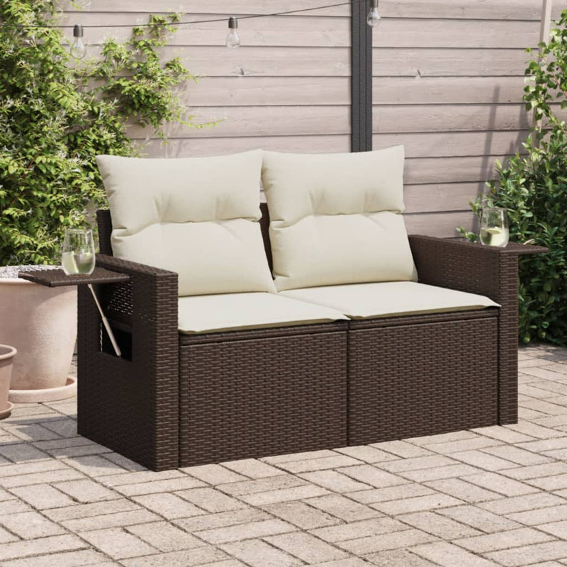  Garden Sofa Brown And Cream White