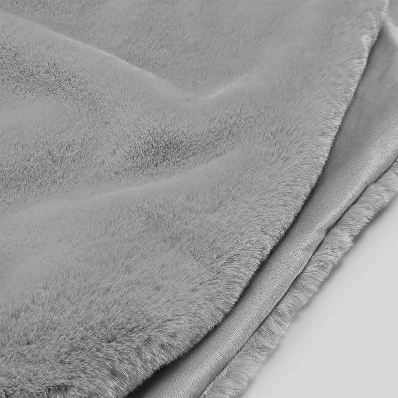 Francella Plush Cozy Mink faux Fleece Blanket/Throw, 200cm W x 240cm L, Silver