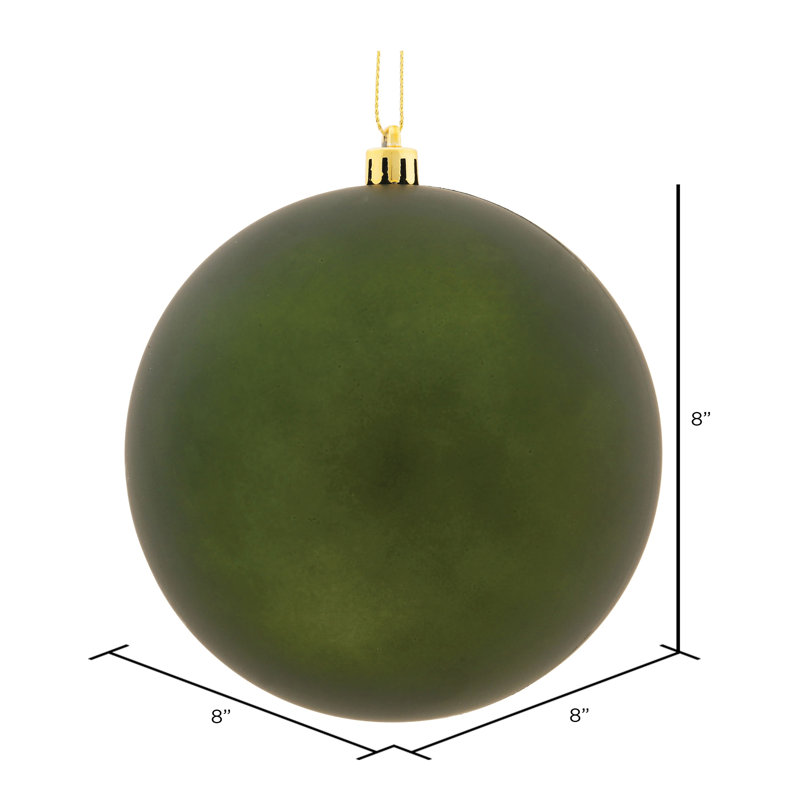 Ornement boule des Fêtes seulement, H 8 po x l 8 po x P 8 po, Vert mousse