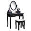 Ensemble coiffeuse et tabouret en bois massif Edie-418966061