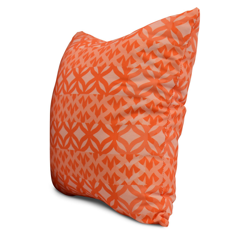 Nantucket Geometric Reversible Throw Pillow, Orange, 16" H x 16" W
