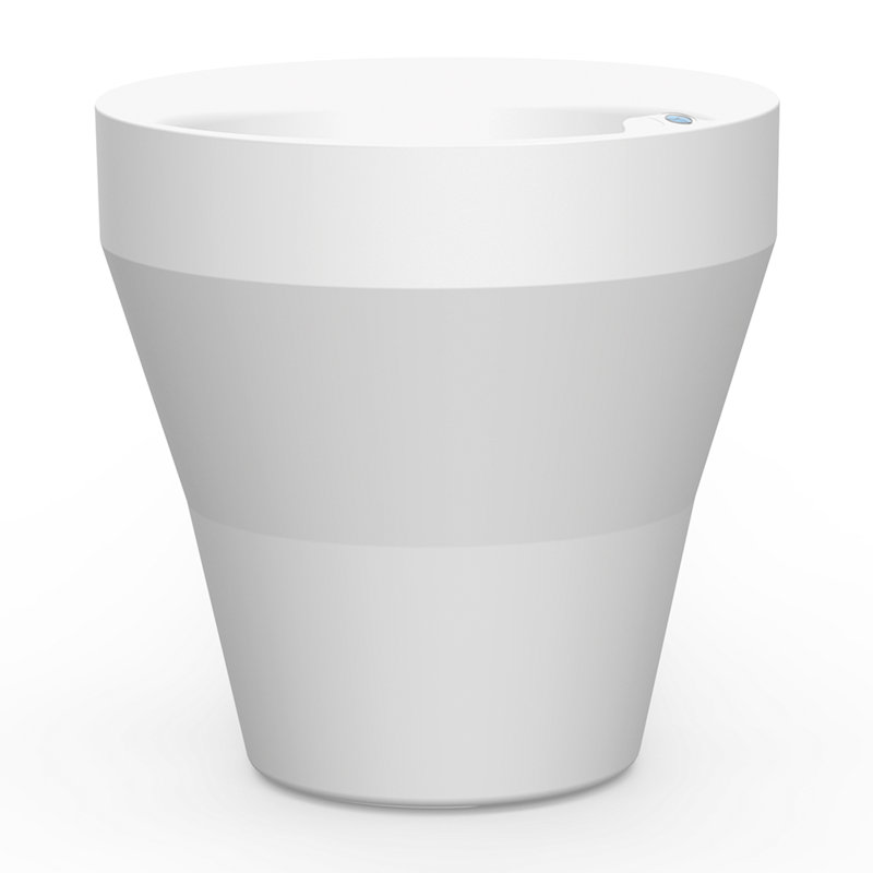 TruDrop Rim Modern Self Watering Plant Pot, Alpine White, 22" H x 22" W x 22" D