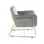 Chaise décorative moderne en velours gris, largeur 29,5 po, base en métal, chaise décorative avec pieds, largeur
