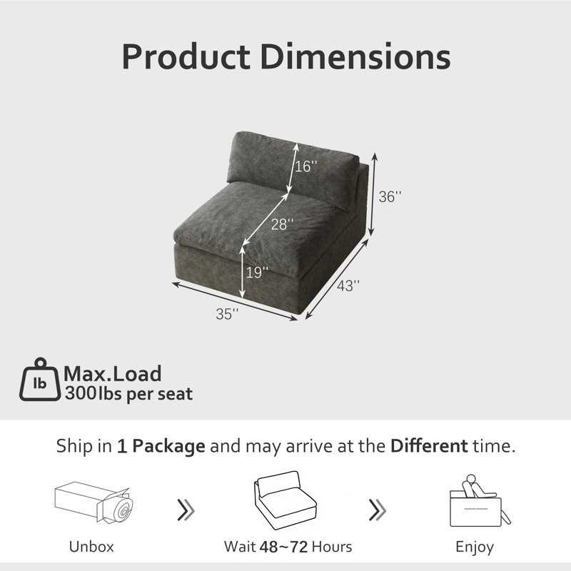 Canapé modulaire 45 po Cloud