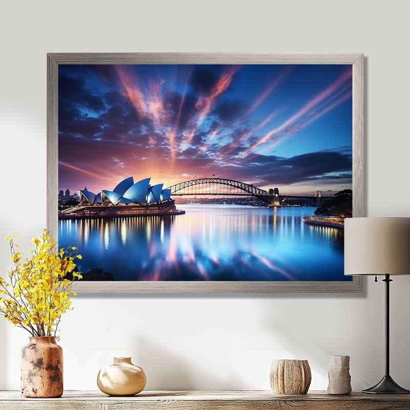 Australie, Australie, Sydney II, impression sur toile encadrée, H 24 po x l 32 po x P 1 po, Cadre flottant doré