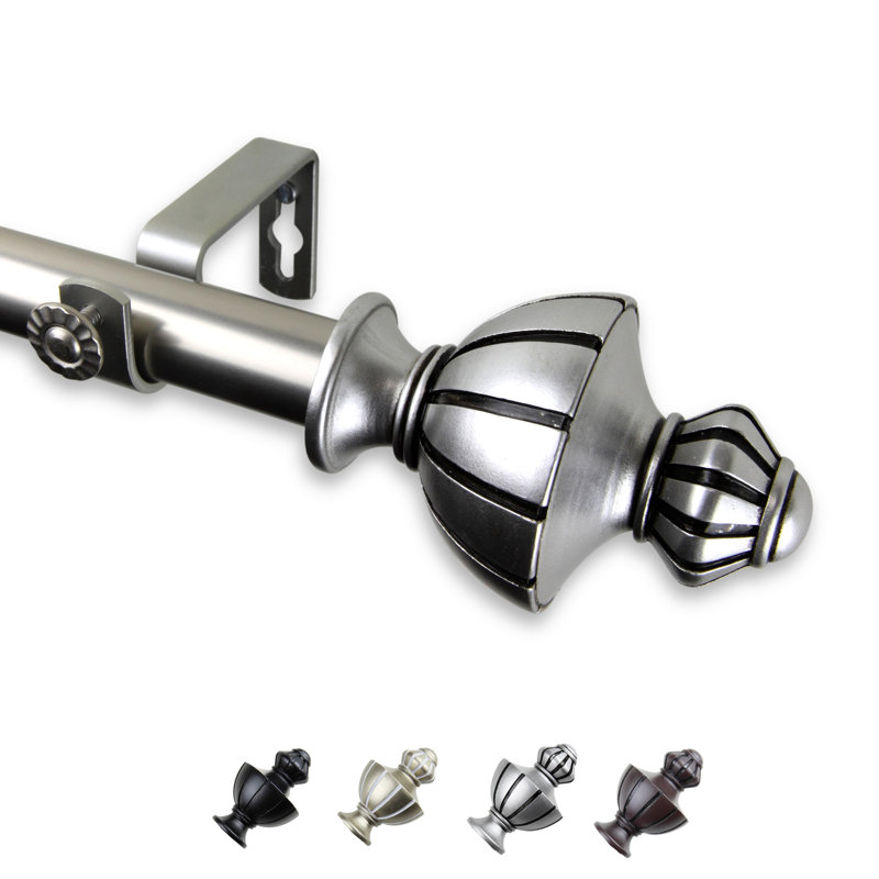 Tringle à rideaux simple Mohler, Nickel satiné, De 28 po à 48 po de largeur