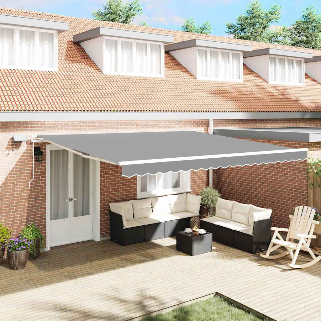 Awning With Manual White 5 X 3.5 M Metal