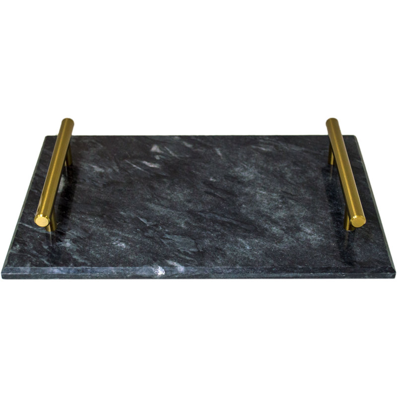 Stone Decorative Tray, Black