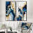 " Abstract Geode Gold And Blue Marble " - Glam wall art set - 2 Pieces on Canvas-1780387625-1780387626