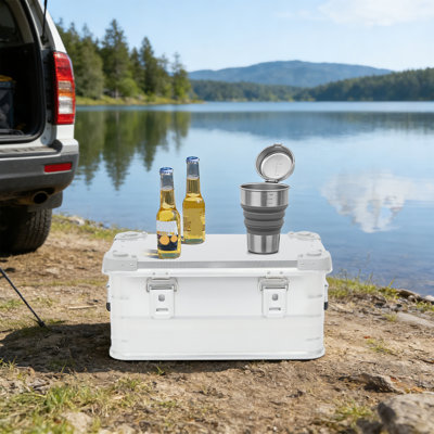 Boîte de rangement 30L pour boîte de rangement pour pique-nique en alliage d'aluminium avec couvercle