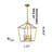 4-Light Gold Metal Chandelier