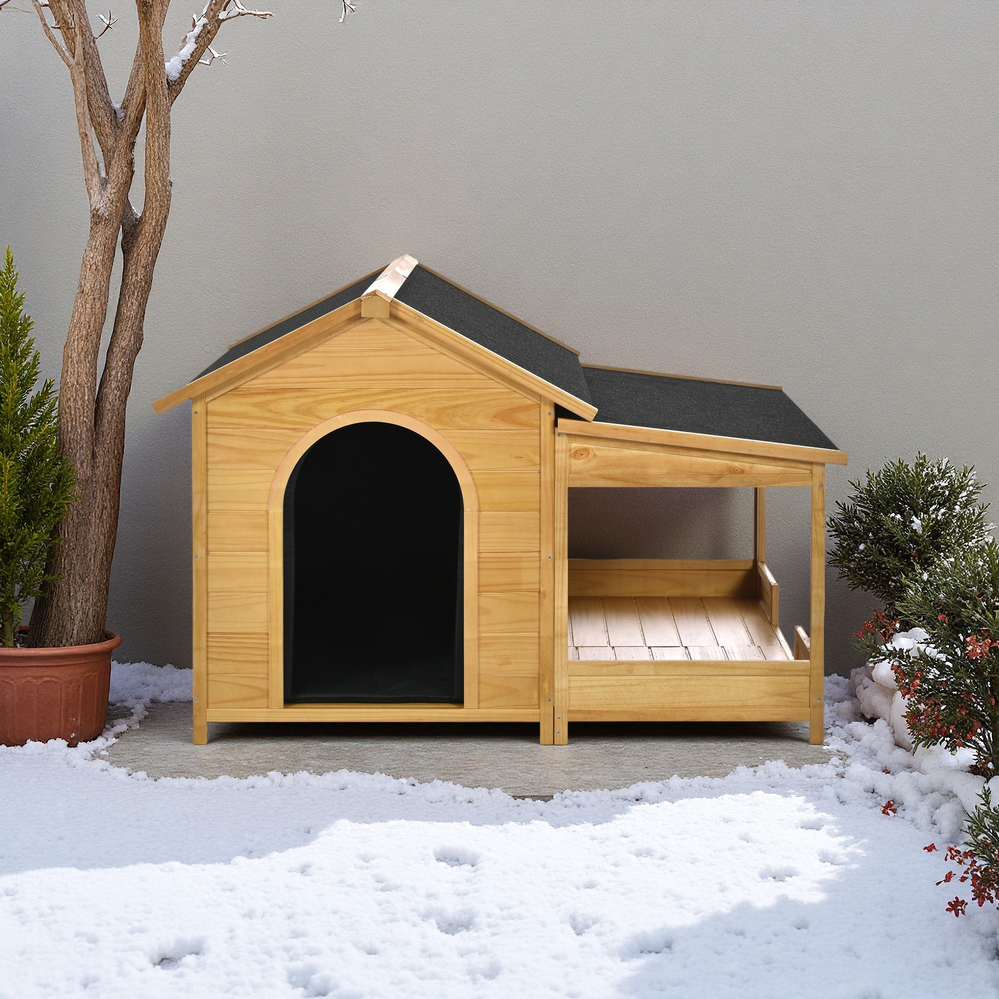 Tucker Murphy Pet™ 60.2" Large Outdoor Dog House With Insulated Liner ...