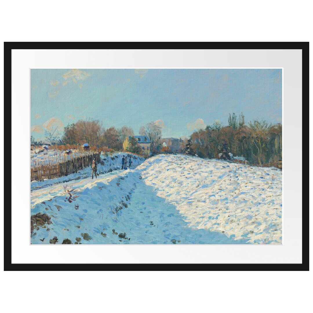 Gerahmter Kunstdruck Snow Effect at Louveciennes von Alfred Sisley