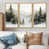 Toile avec cadre flottant or