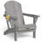 Mallette Adirondack Wood Texture HDPE Foldable Chair Pit Chair with Cup Holder-103547248