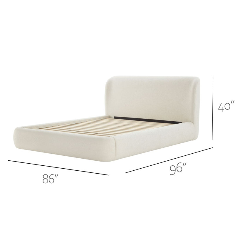 Lacricia Platform Bed Frame with Wingback Headboard, Lacricia Bed, Upholstered in Performance Fabric, King