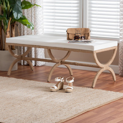 bali & pari Maliyah Japandi Natural Jute Accent Bench
