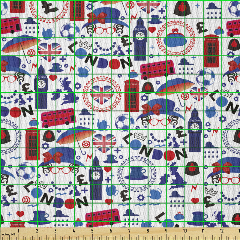 Davante London Queen Elizabeth Umbrella Tea Party Map Travel Multi-Purpose Fabric