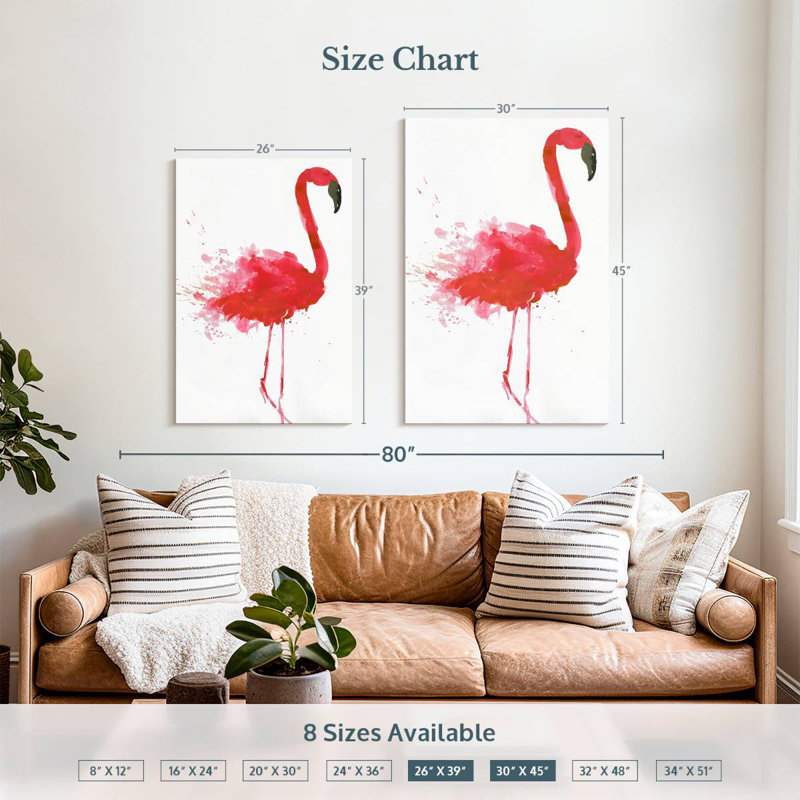 Brampt Pretty Flamingo, 39" H x 26" W