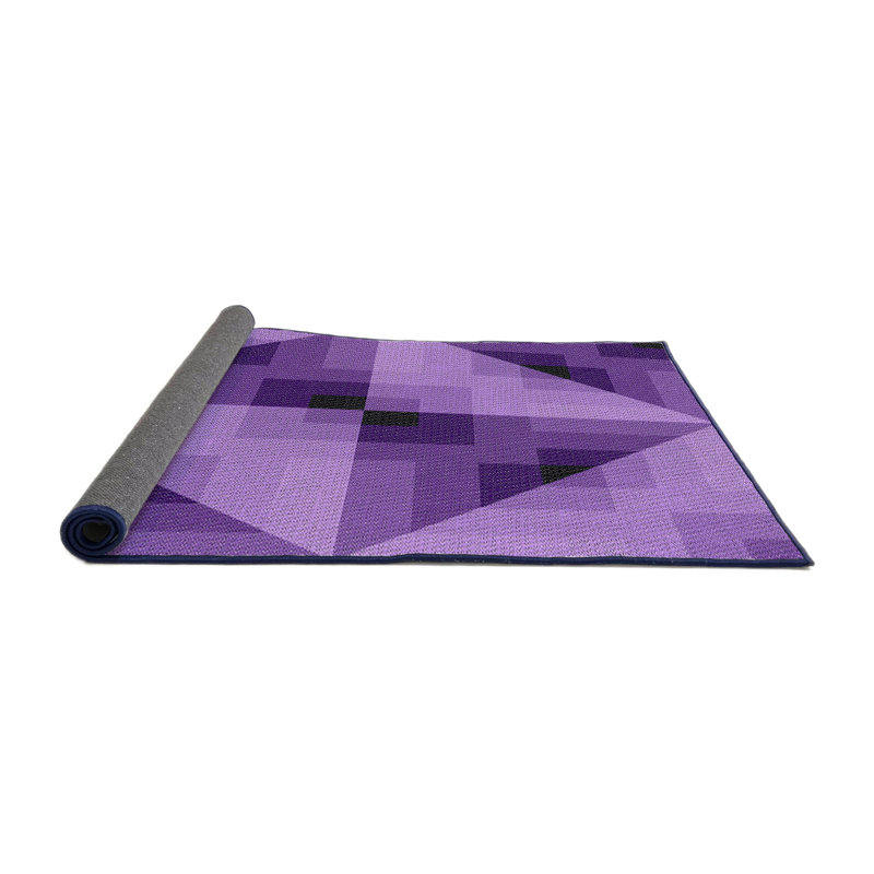Tapis mauve à motifs/bleu marine Holte, Rond 8 pi
