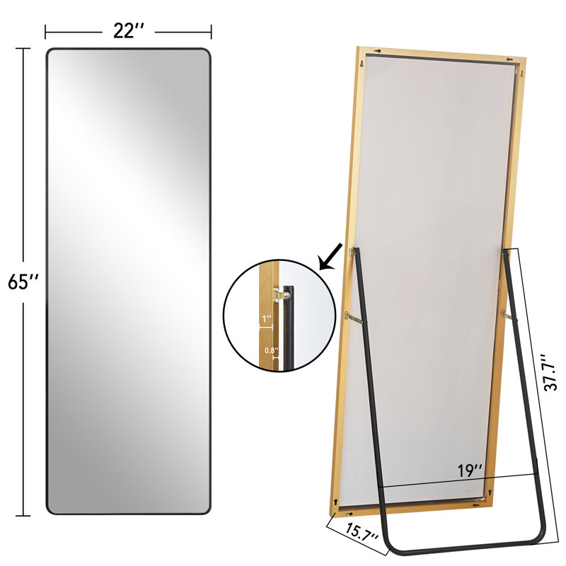 Miroir pleine grandeur Calero, Doré