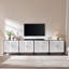 Buffet 31,49 "avec portes et tablettes - noyer et blanc, 1 pièce-1545868697