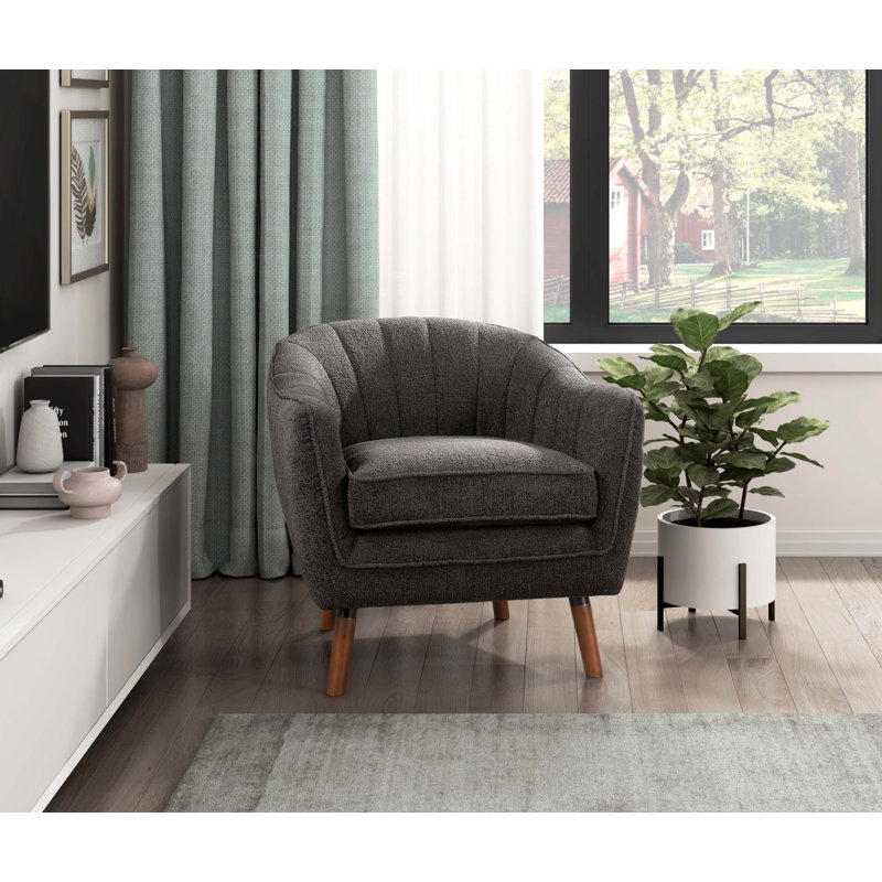 Chaise d'appoint Mid-Century, Gris anthracite