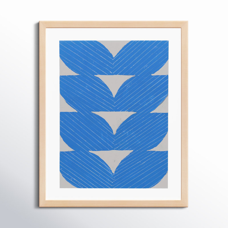 Blue Chevron by Andrea Stokes, 38" H x 30" W x 1.25" D, Brown