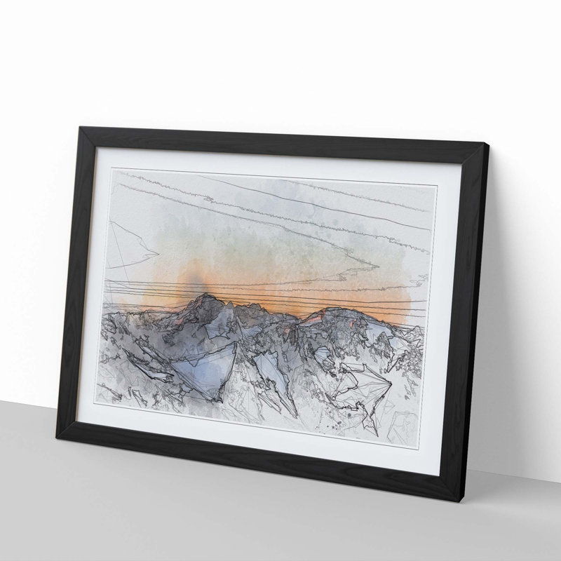 Sahale Glacier in Abstract - Picture Frame Graphic Art Print, 40cm H x 60cm W x 2cm D, Black