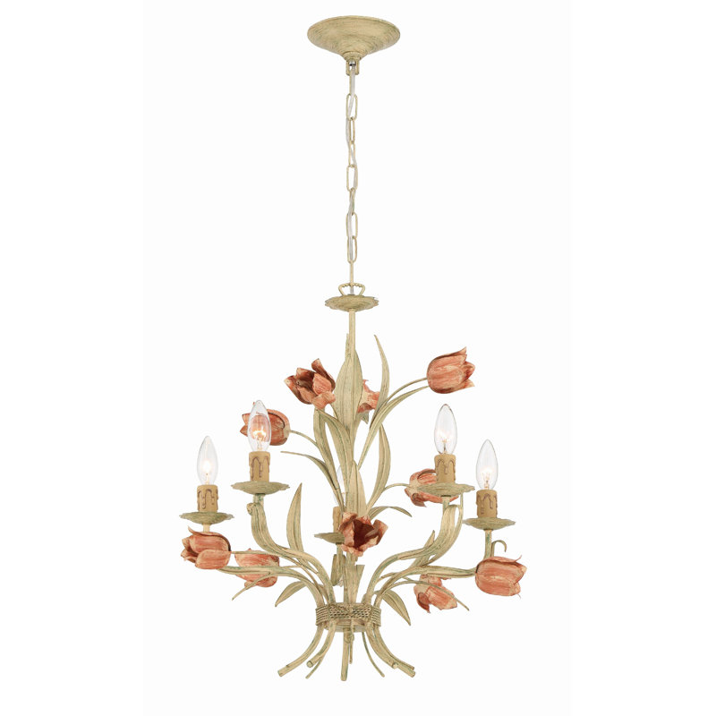 Malaki Dimmable Classic / Traditional Chandelier, Sage, 5