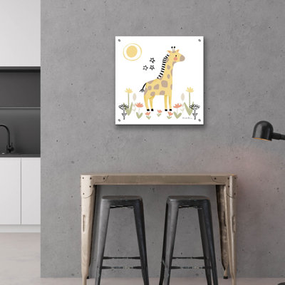  'Baby Giraffe' by Farida Zaman Acrylic Glass Wall Art, 24" x 24"