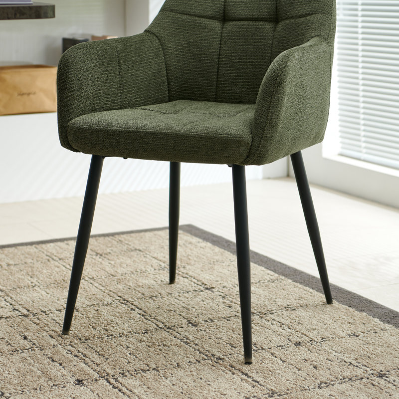 Chenille Fabric Dining Chair, Green