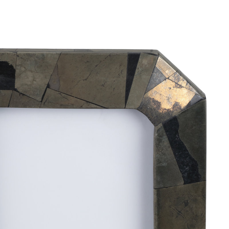 Sagebrook Home Livio Pyrite Semi-Precious Stone Photo Frame, 4" x 6"