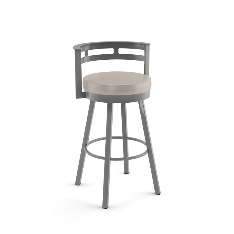 Tabouret de bar et de comptoir pivotant Brookford, Gris, Beige, Tabouret de comptoir (siège d'une hauteur de 26,1