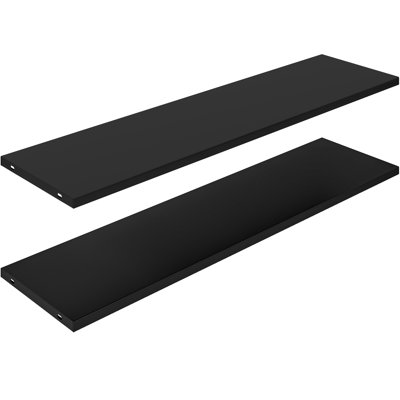 Support de rangement extérieur 2 pièces, tablettes horizontales en métal pour remises extérieures noires