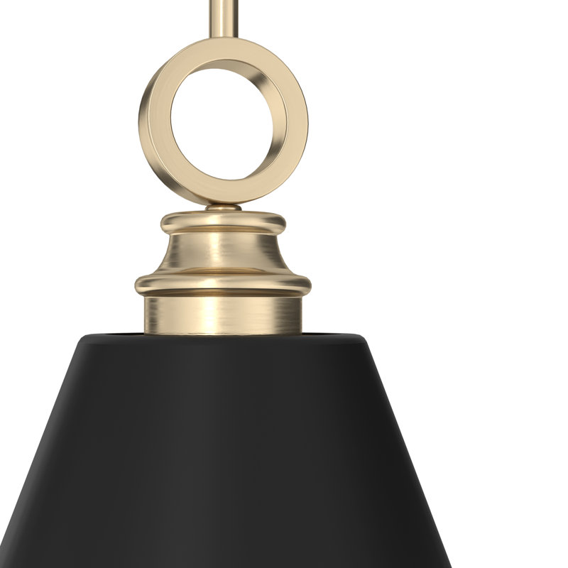 Alturas Gold 6" Matte Black Mini Pendant with LED Option