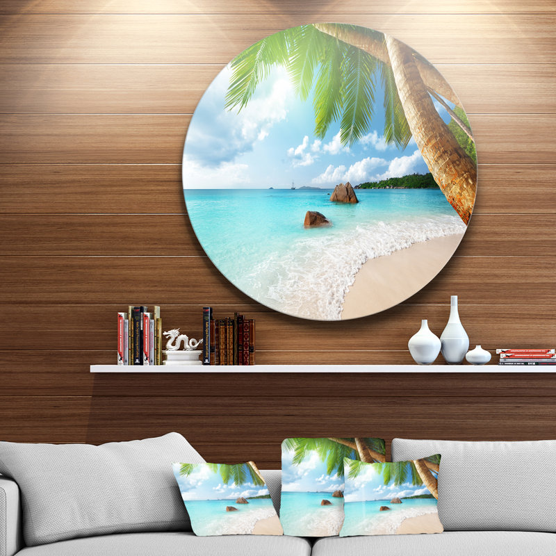 «Praslin Island Seychelles Beach», photographie, H 38 po x l 38 po x P 1 po, Métal