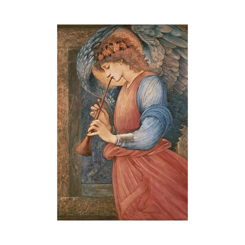 An Angel Playing A Flageolet, 1878 by Edward Coley Burne-Jones - Wrapped Canvas Painting, 20.32 cm H x 30.48 cm W