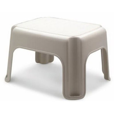 Rubbermaid 1 Step Lightweight Slip Resistant Roughneck Tough Step Stool, Ivory