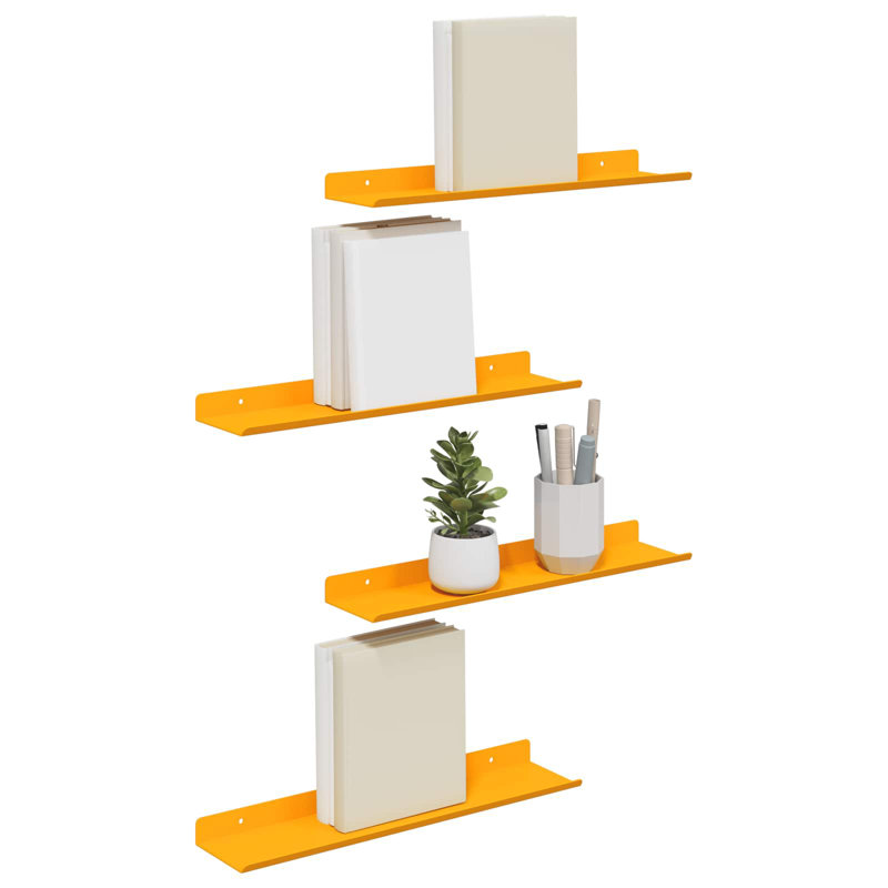 Steel Floating Shelf, Mustard Yellow