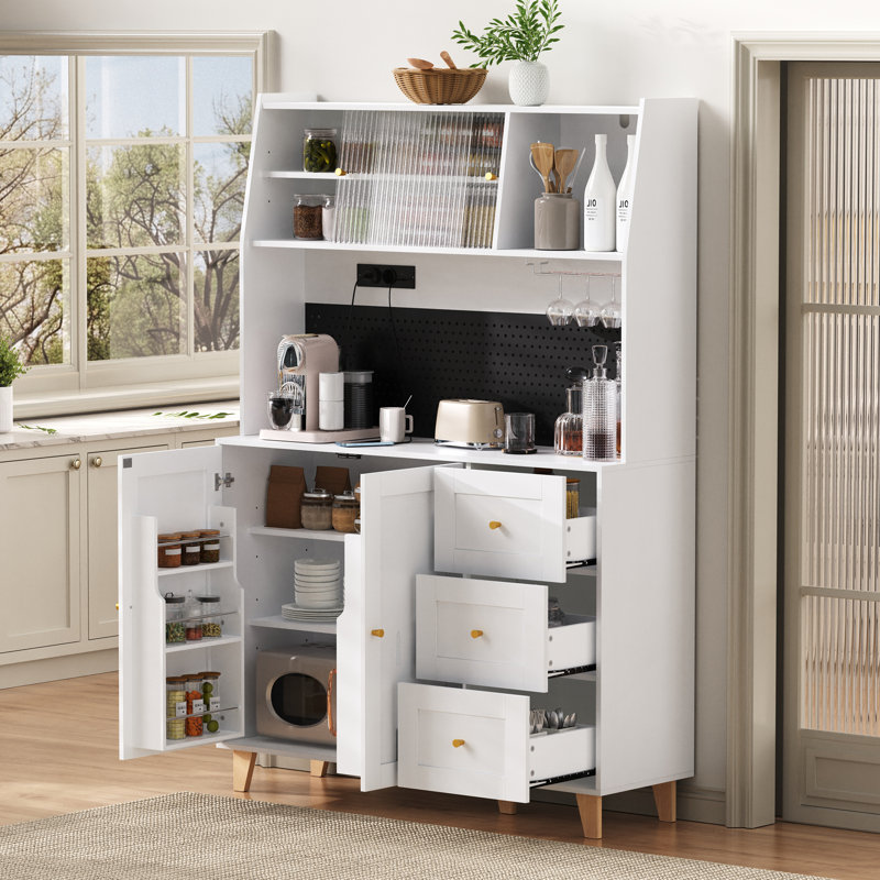 184cm Kitchen Pantry, White