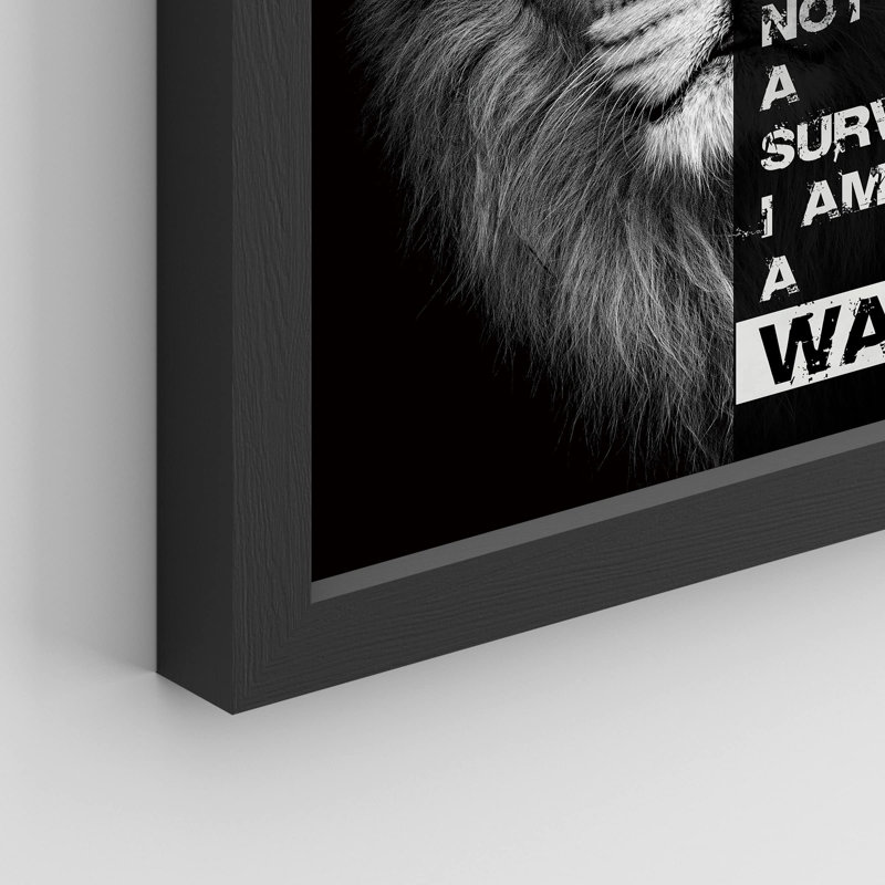 «I Am Warrior» sur papier, Noir, H 16 po x l 12 po