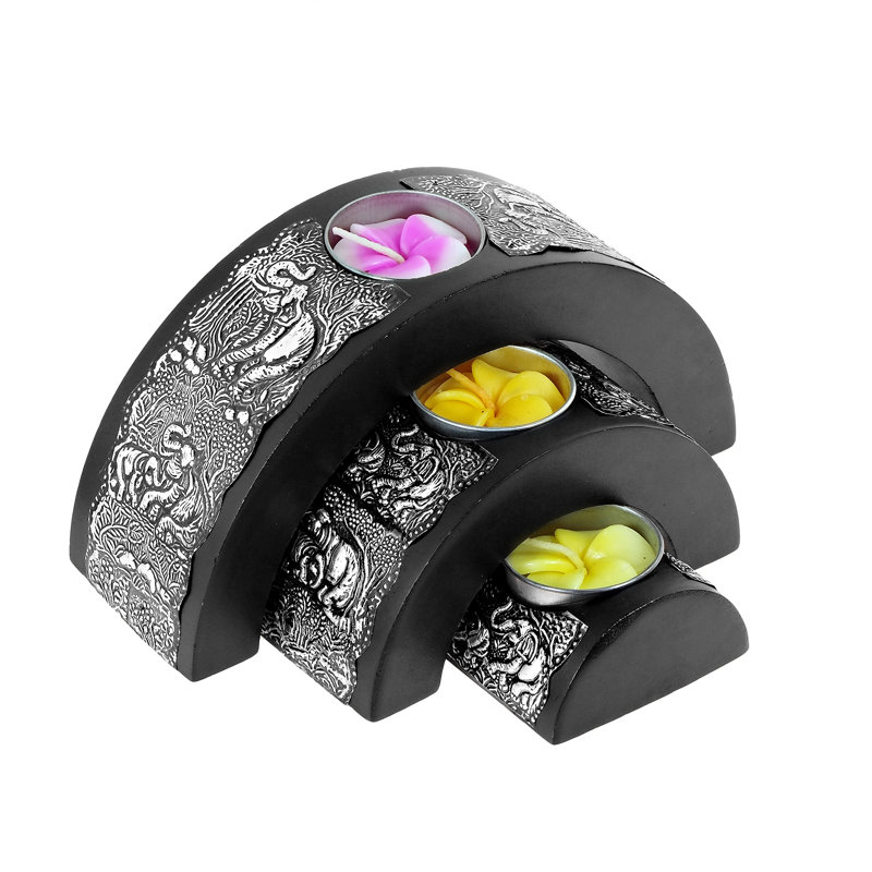 3.5'' H Wood Tabletop Tealight Holder