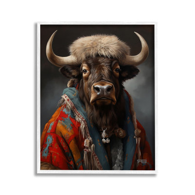 Bc-335_FG \"Bétail avec cadre photo simple\" par RB sur toile