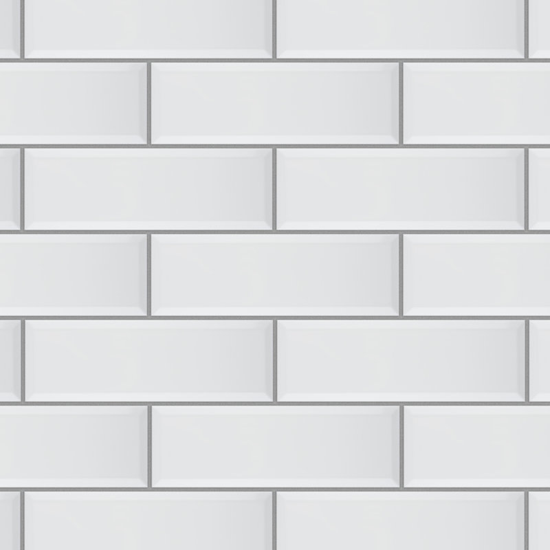 Carreau de céramique biseauté 4 "x 12" Santorini Loft, Blanc
