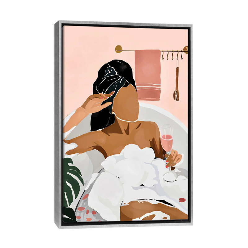 «Unwind» par Bria Nicole - impression d'art graphique, Toile avec cadre argenté, Pas de tapis, H 48 po x l 32 po x P 1,5 po