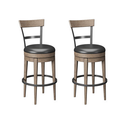 Susan Upholstered 28" Counter Stools with Solid Wood Frame and Swivel